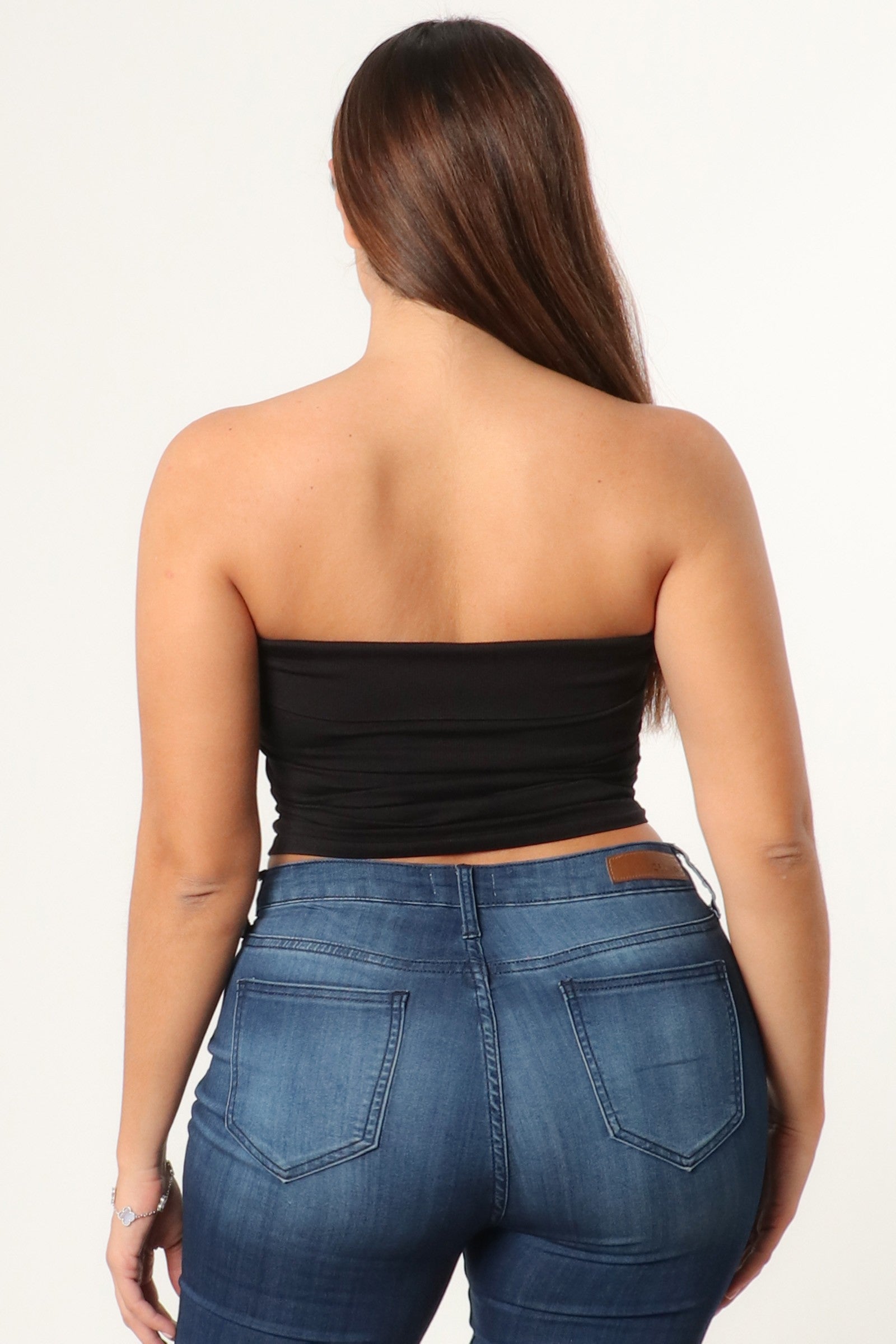 Women's Strapless Ruched Tube Top