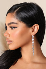Load image into Gallery viewer, Bling Up My Night Drop Earrings - Silver
