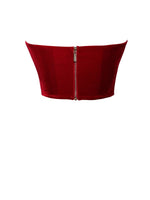 Load image into Gallery viewer, Rosita Red Velvet Boned Corset Top
