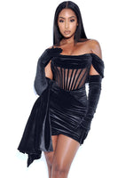 Load image into Gallery viewer, Ozella Black Velvet Opera-length Gloves
