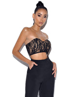 Load image into Gallery viewer, New Romantics Stretch Black Lace Cropped Top
