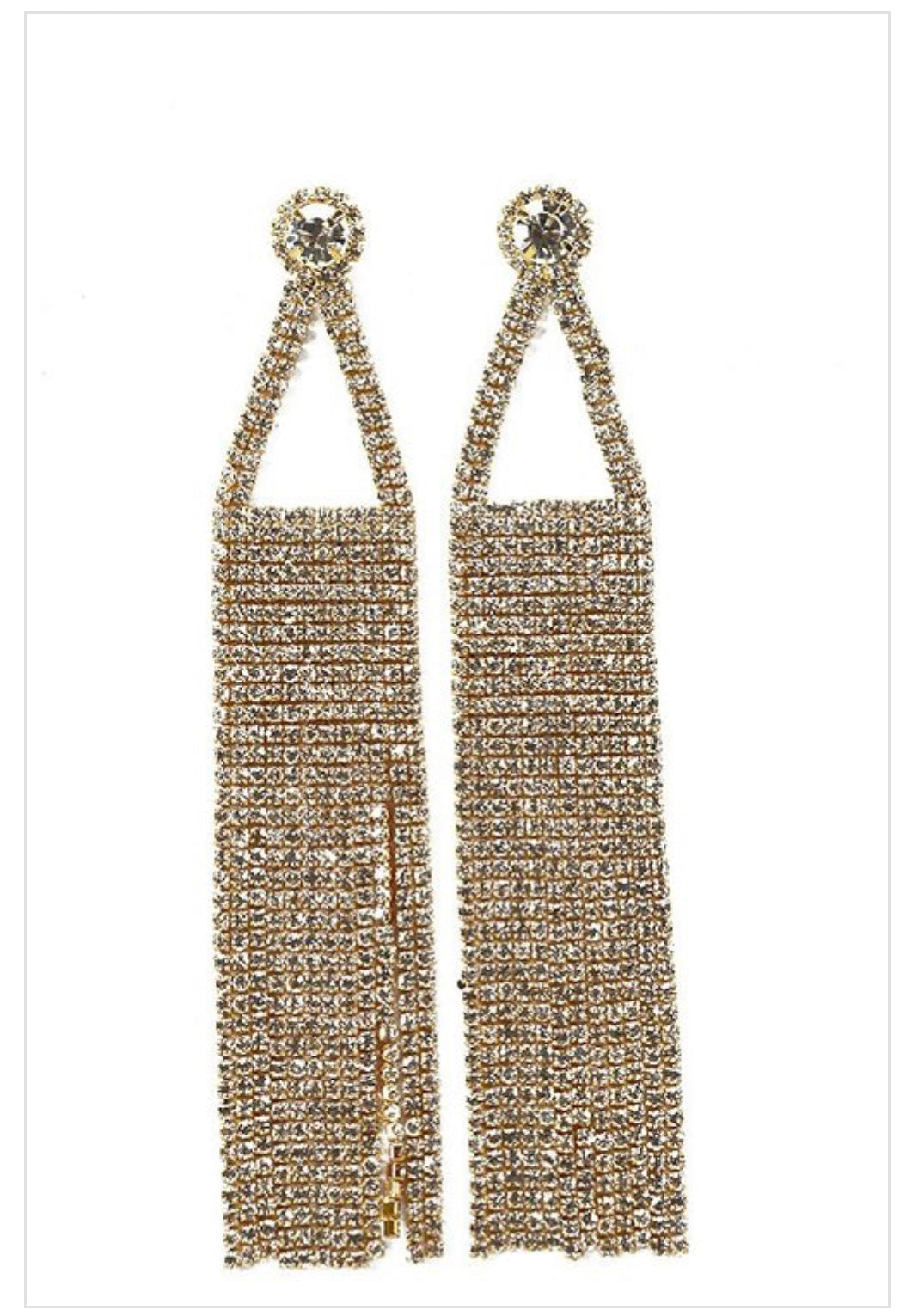 Rhinestone Fringe Earring