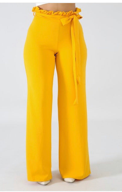 Dark Yellow - High Waist Pants