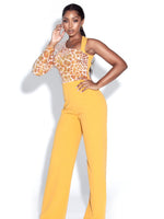 Load image into Gallery viewer, Rheanna Sequined One Sleeve Yellow Jumpsuit
